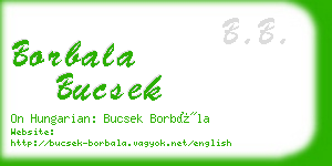 borbala bucsek business card